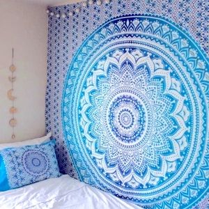 ♡ blue mandala tapestry ♡